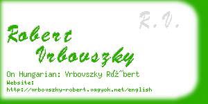 robert vrbovszky business card